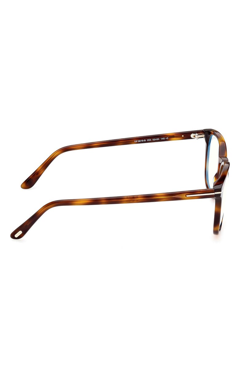 TOM FORD 52mm Round Blue Light Blocking Reading Glasses, Alternate, color, 