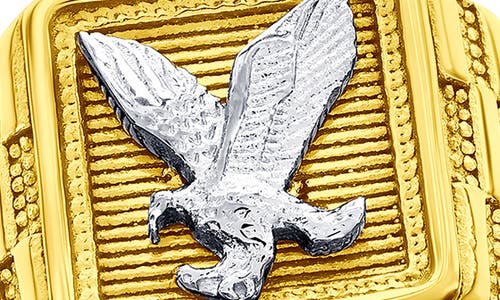 Blackjack Square Eagle Ring
