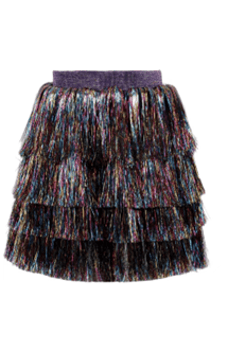 Lola + The Boys Shimmer Tinsel Party Skirt, Main, color, 