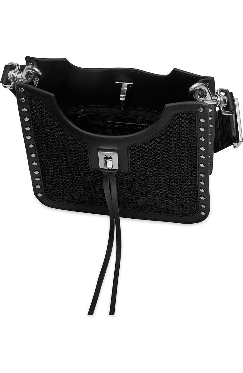 Rebecca Minkoff Mini Darren Feed Crossbody Bag, Alternate, color, Black/ Black