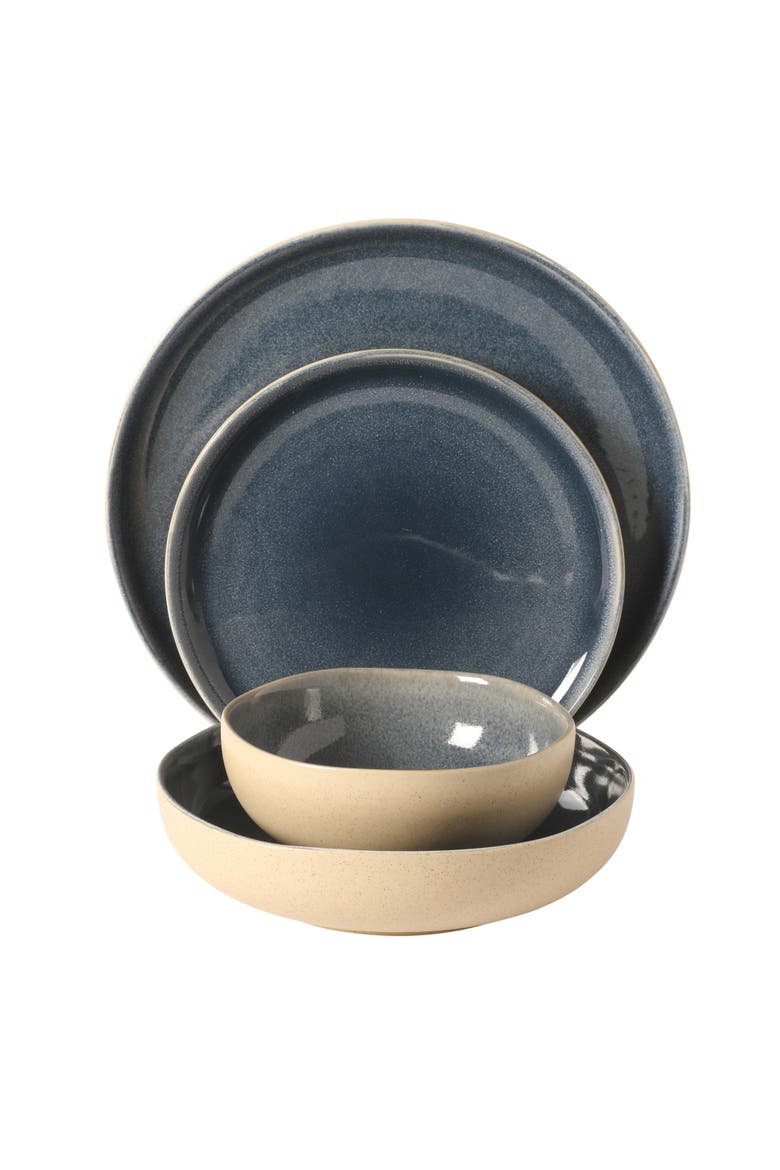 Manila Bay 16-Piece Reactive Glaze Stoneware Dinnerware Set, Alternate, color, Multicolors