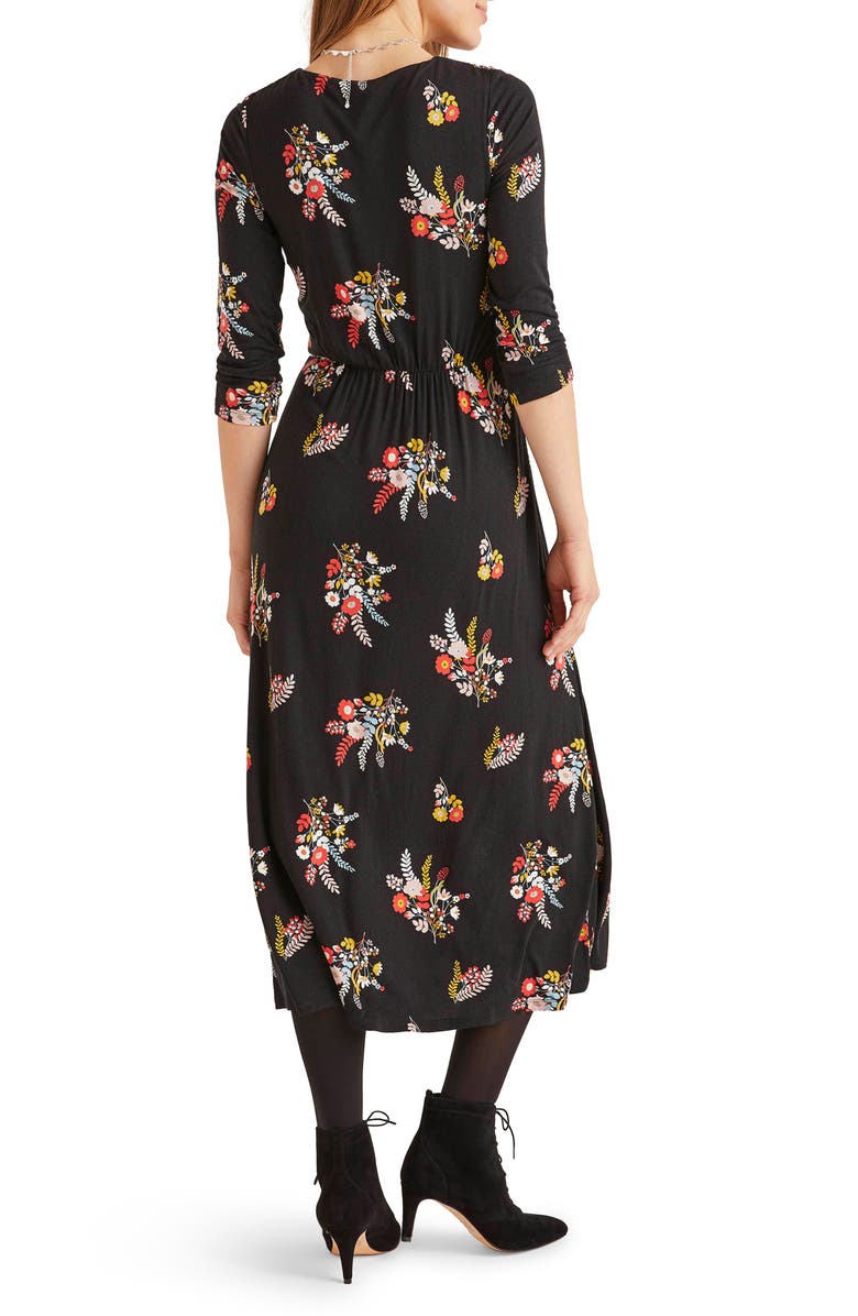 Boden Francesca Floral Jersey Midi Wrap Dress, Alternate, color,