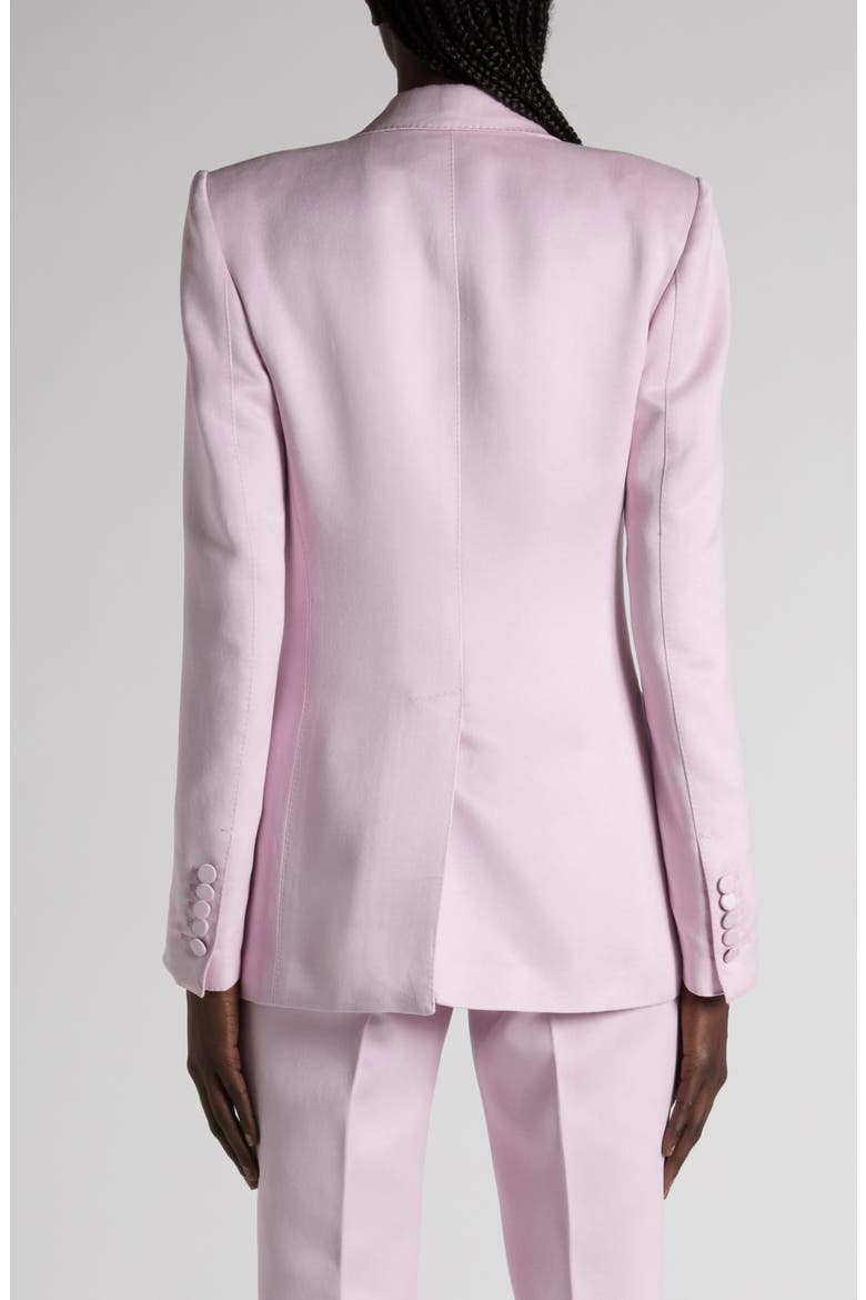 One-Button Duchesse Satin Blazer, Alternate, color, ORCHID PINK