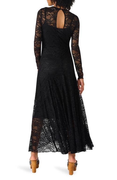 Steve Madden Elona Lace Long Sleeve Maxi Dress In Black