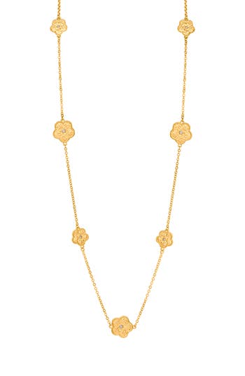 Jardin Flower Station Chain Necklace In Gold