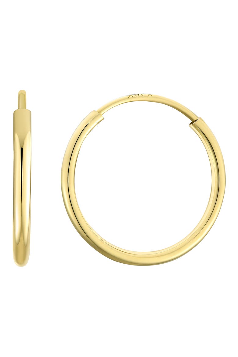 10K Gold Endless Hoop Earrings, Main, color, GOLD