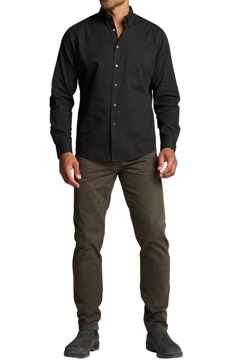 Rowan Henrick Cotton Oxford Button-Down Shirt, Alternate, color, Washed Black