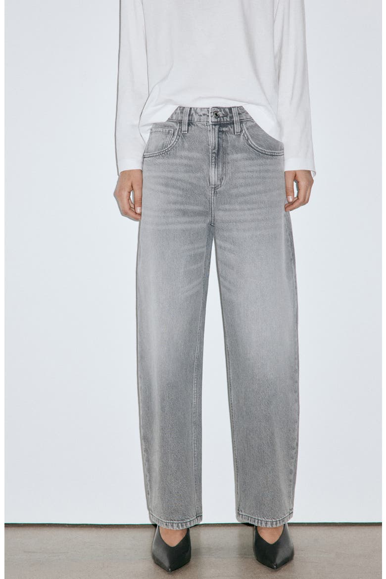High Waist Barrel Jeans, Alternate, color, DENIM GREY