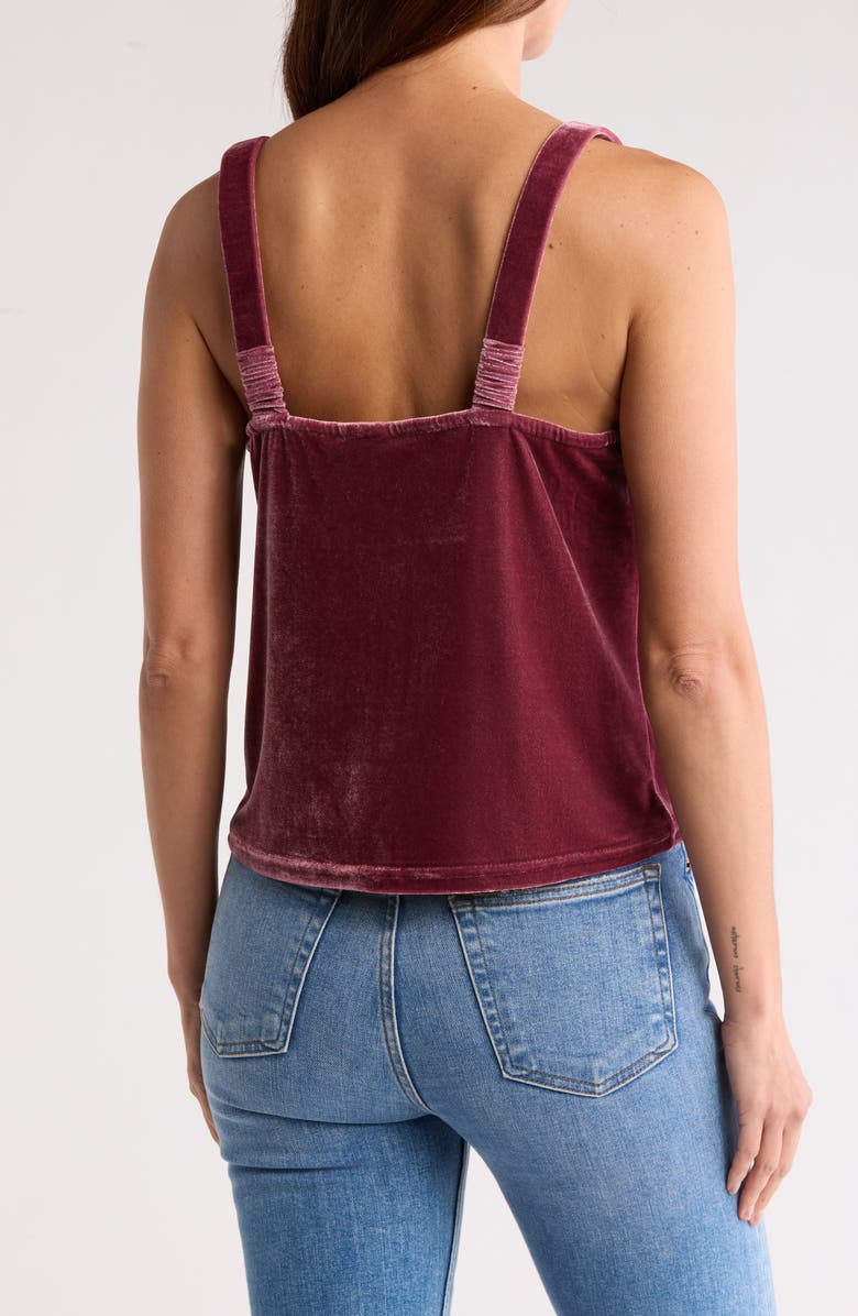 Tart Fern Velvet Cowl Neck Camisole, Alternate, color, Windsor Wine