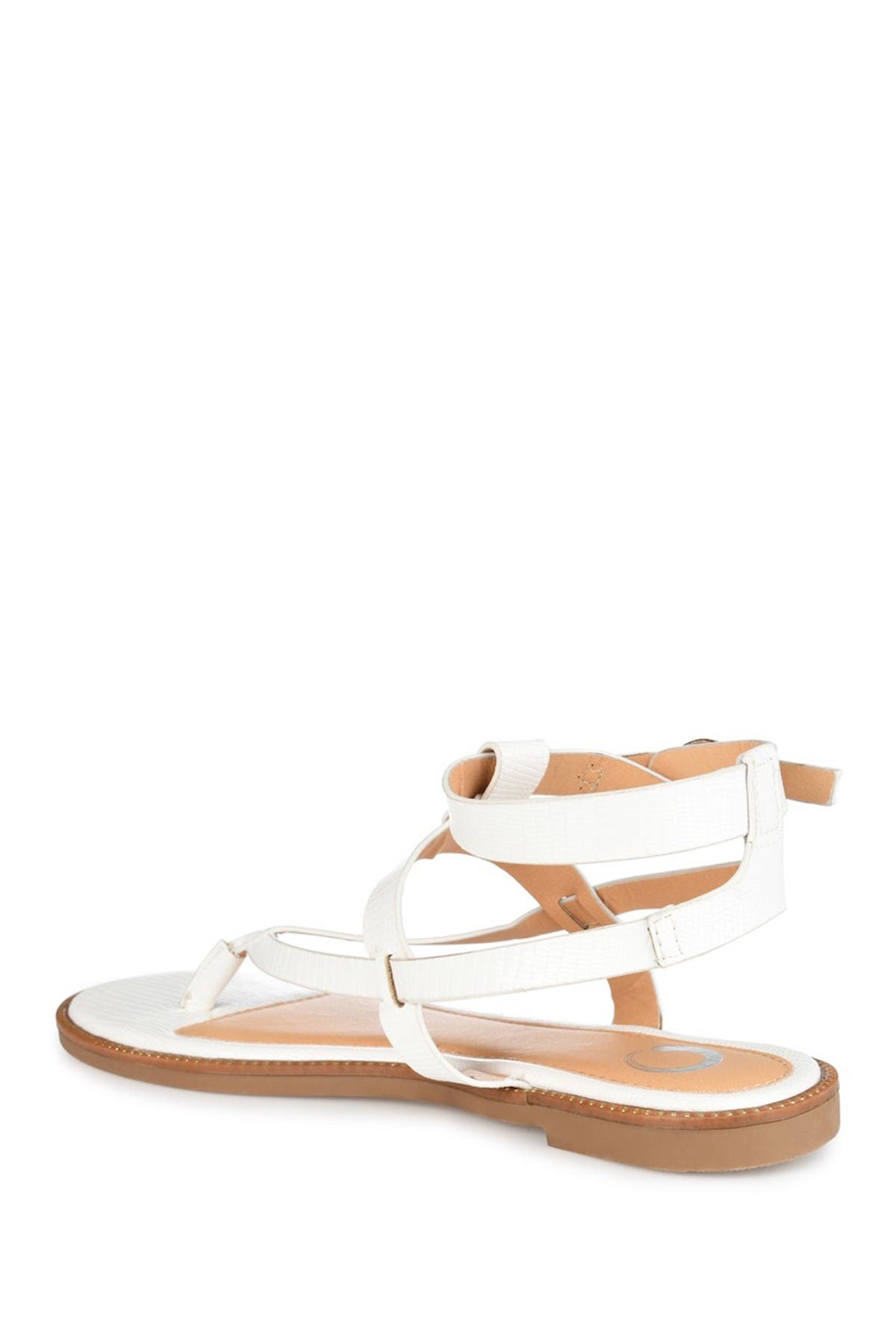 Tangie Snake Embossed Strappy Sandal, Alternate, color, WHITE