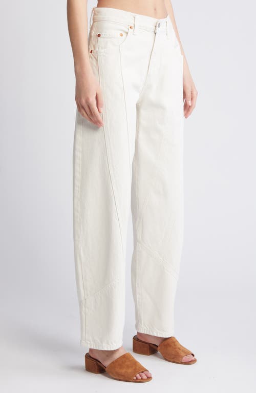 Re/done Engineered Wide Leg Jeans In Vintage White