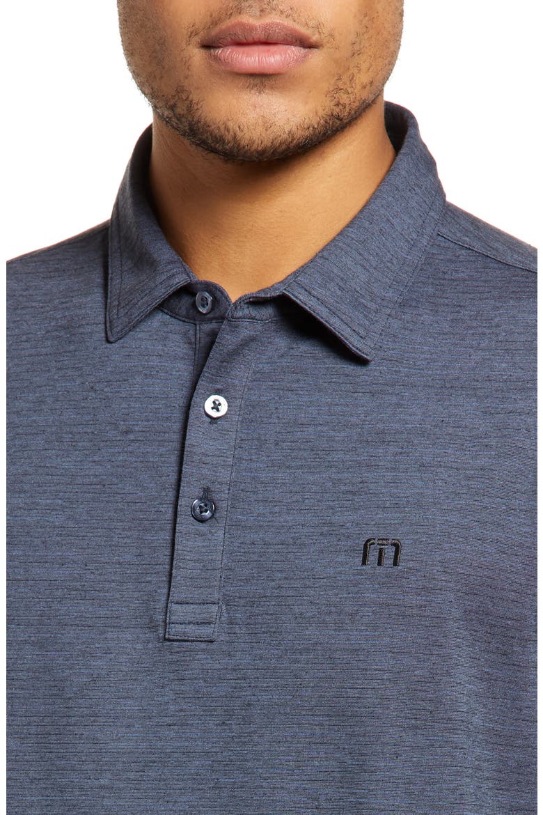 The Heater Solid Short Sleeve Performance Polo, Alternate, color, VINTAGE INDIGO/ BLACK