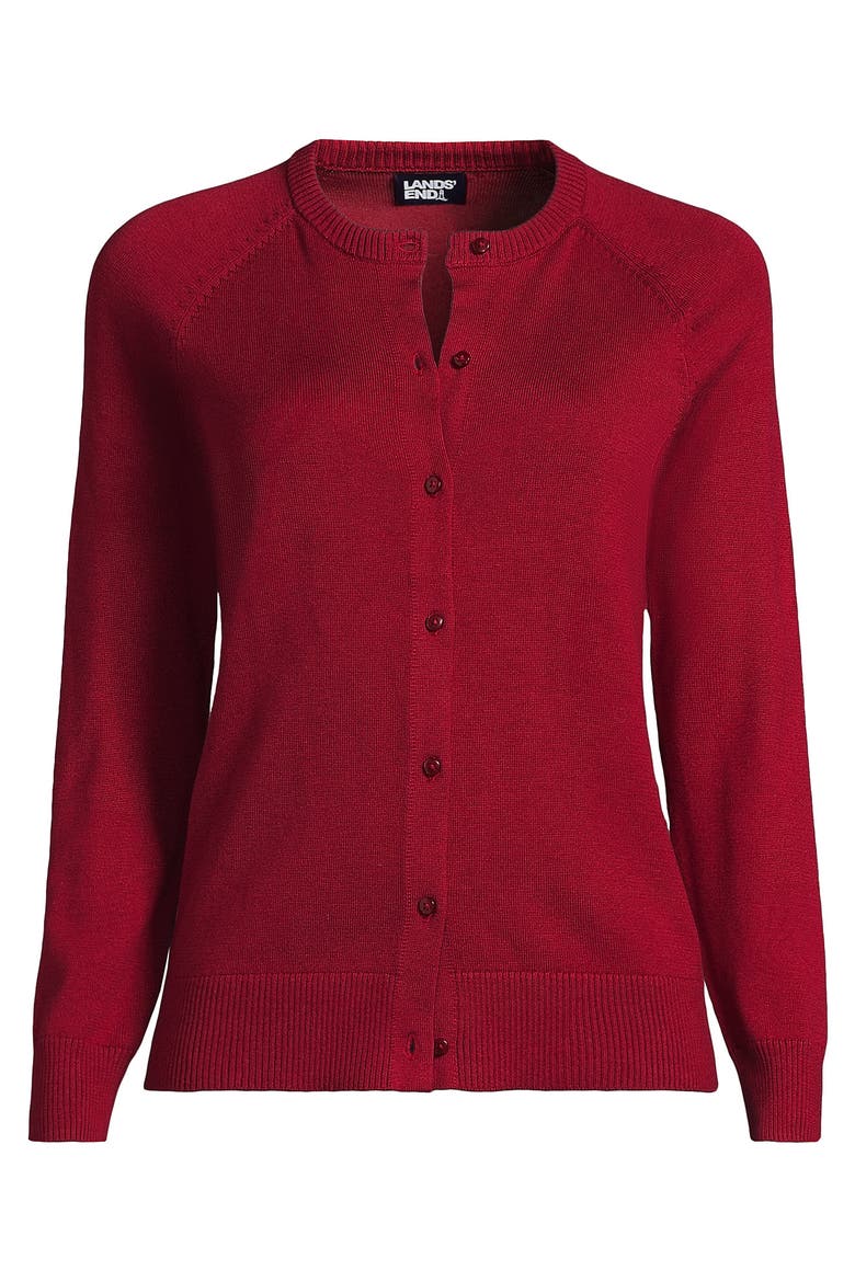 School Uniform Young  Cotton Modal Cardigan Sweater, Alternate, color, Garnet