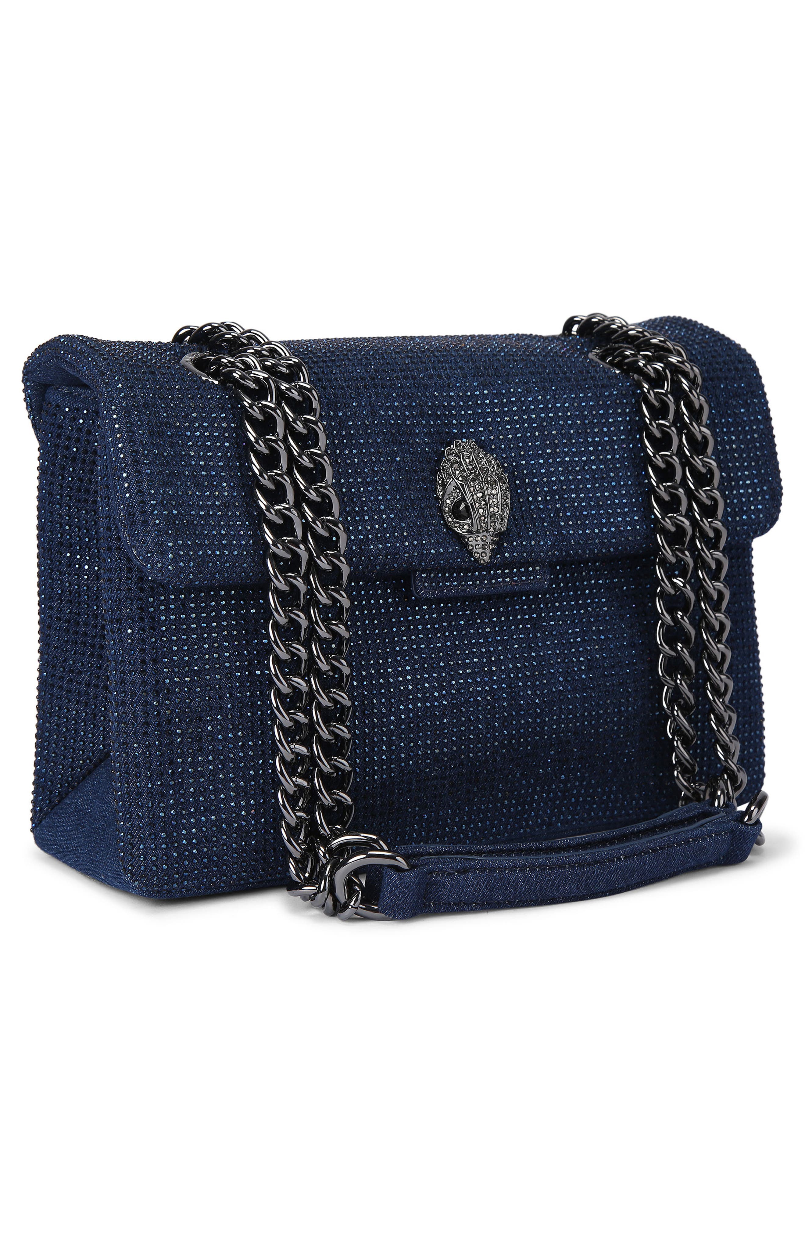 Kurt Geiger London Kensington Embellished Denim Crossbody Bag, Alternate, color, 