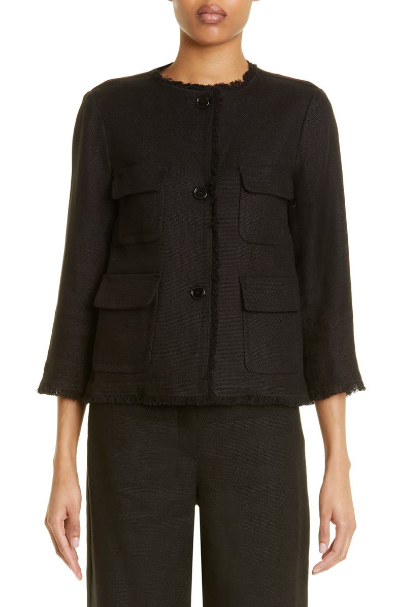 Max Mara Andreis Raw Edge Crop Jacket, Main, color,