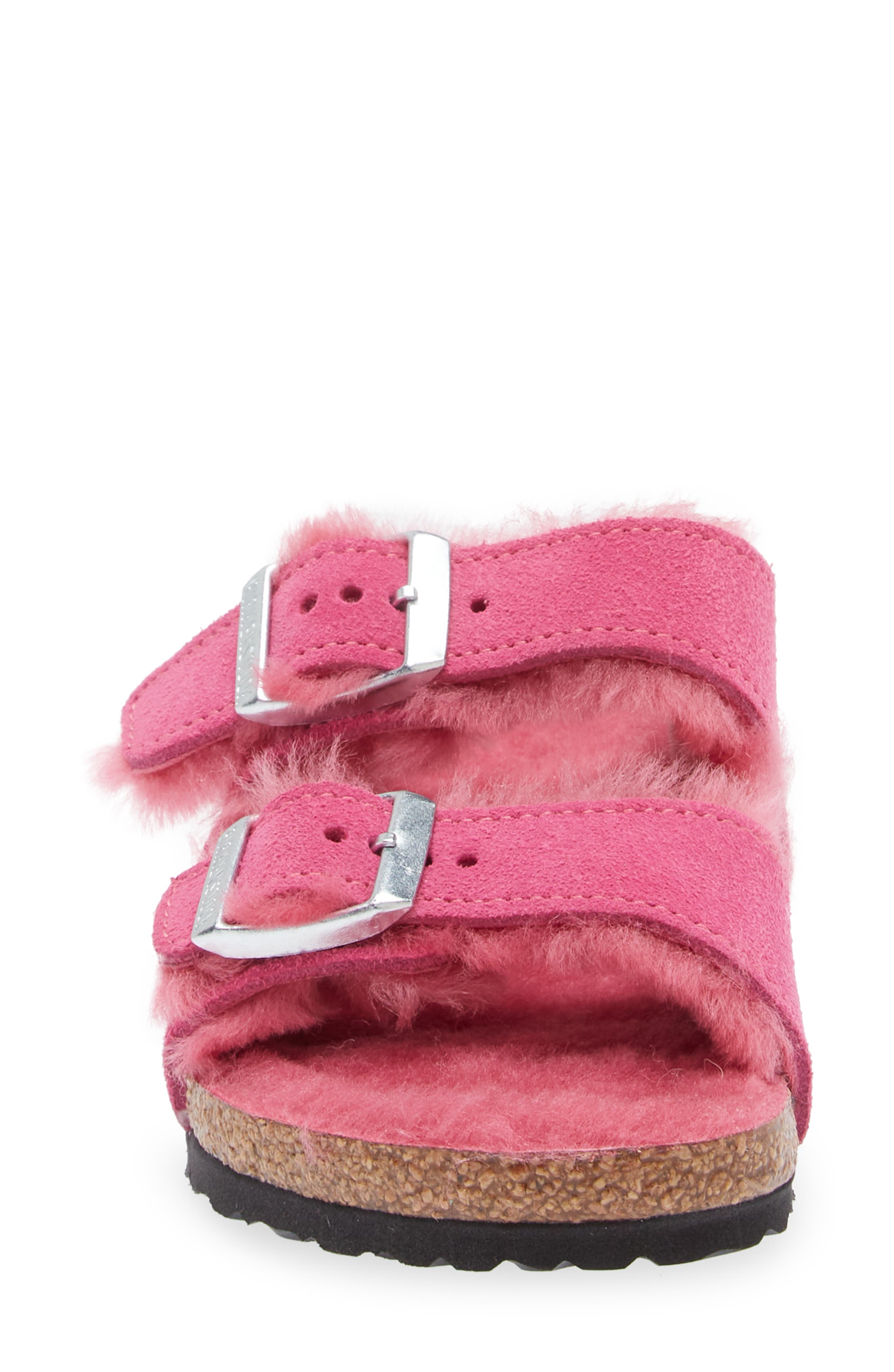 Kids' Arizona Genuine Shearling Slide Sandal, Alternate, color, PINK