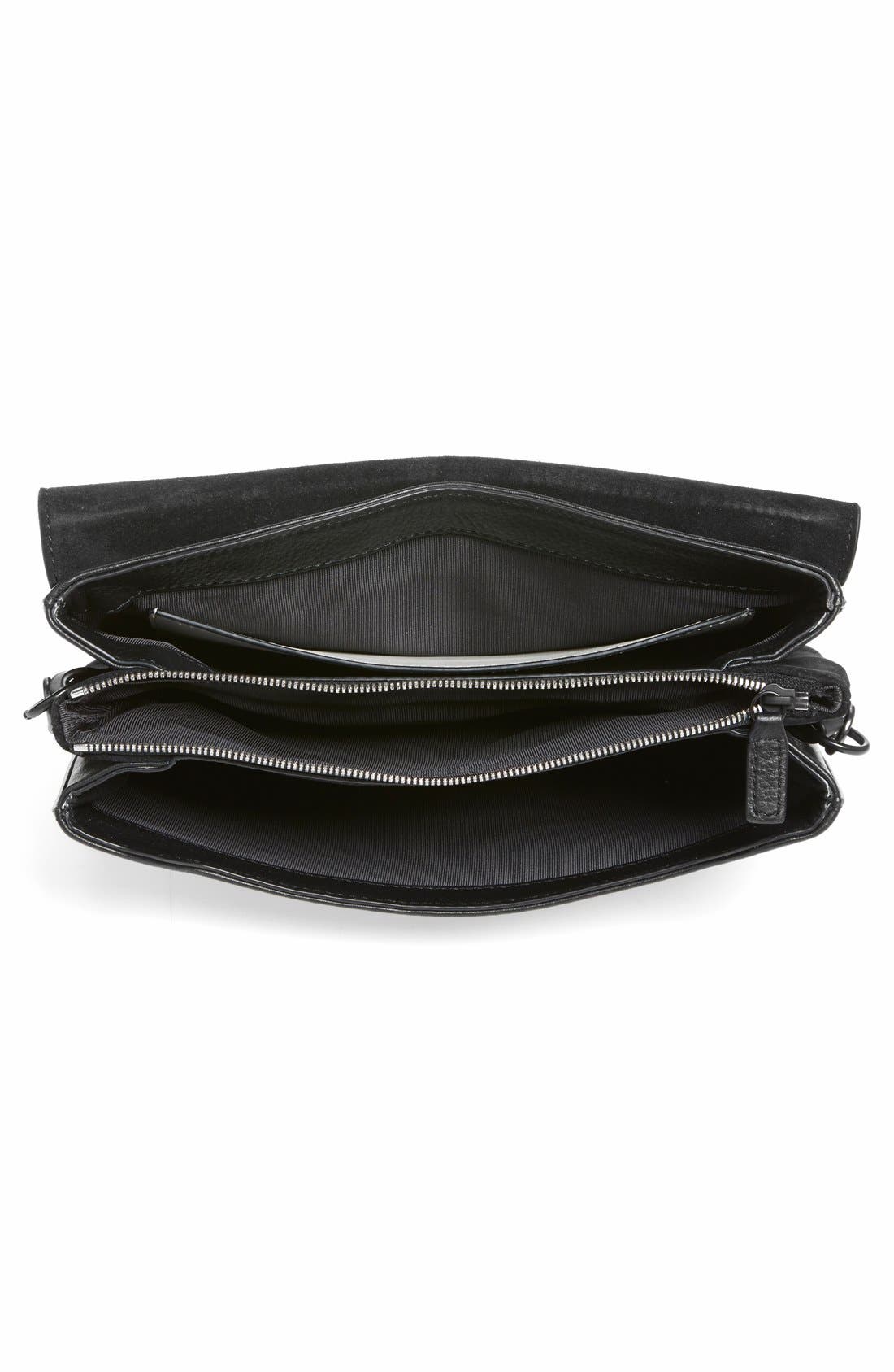 rag & bone Pebbled Leather Crossbody Bag, Alternate, color, Black