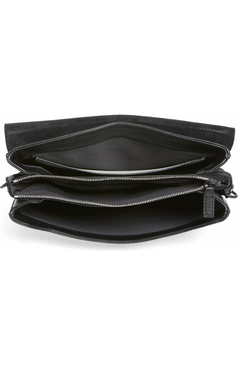 rag & bone Pebbled Leather Crossbody Bag, Alternate, color, Black