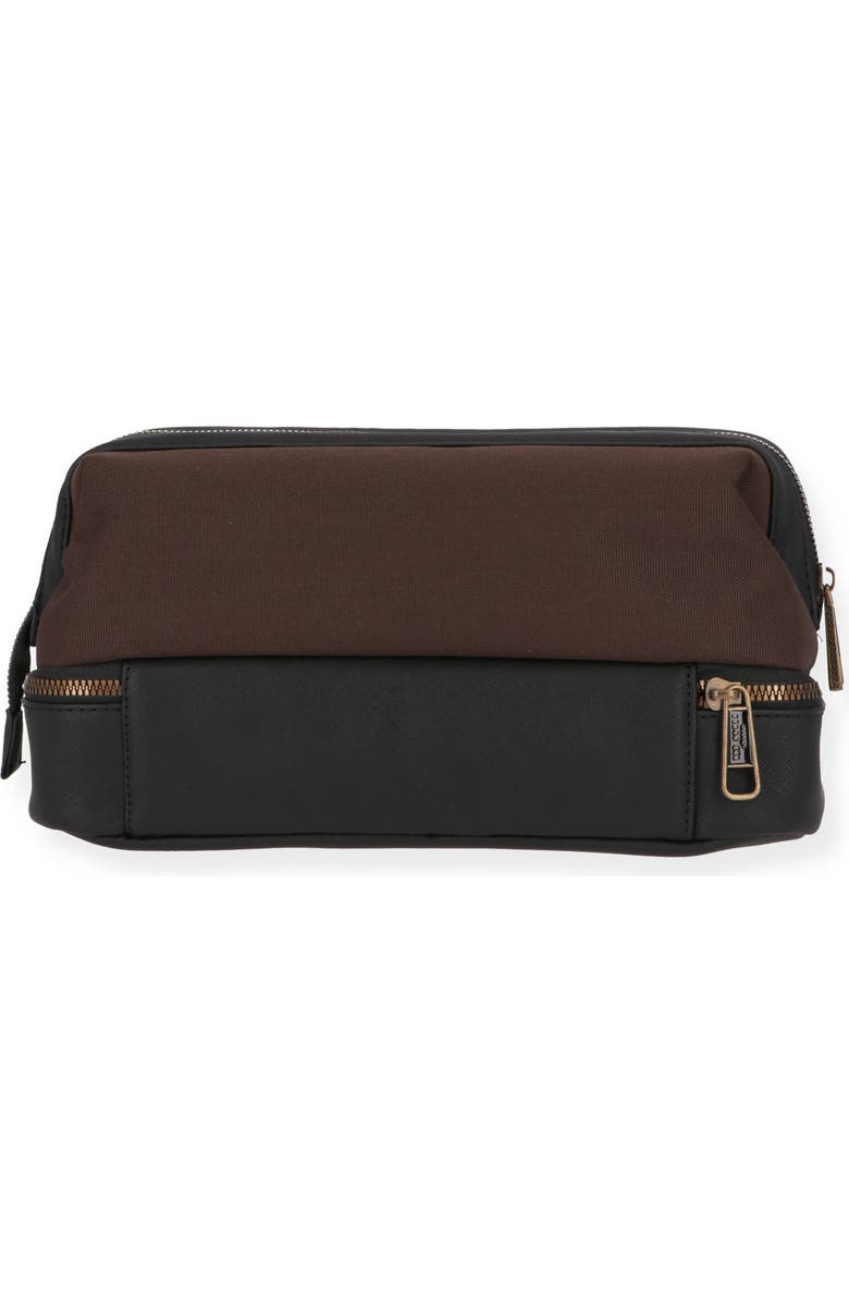 Ted Baker Faux Leather Toiletry Bag, Alternate, color, Chocolate