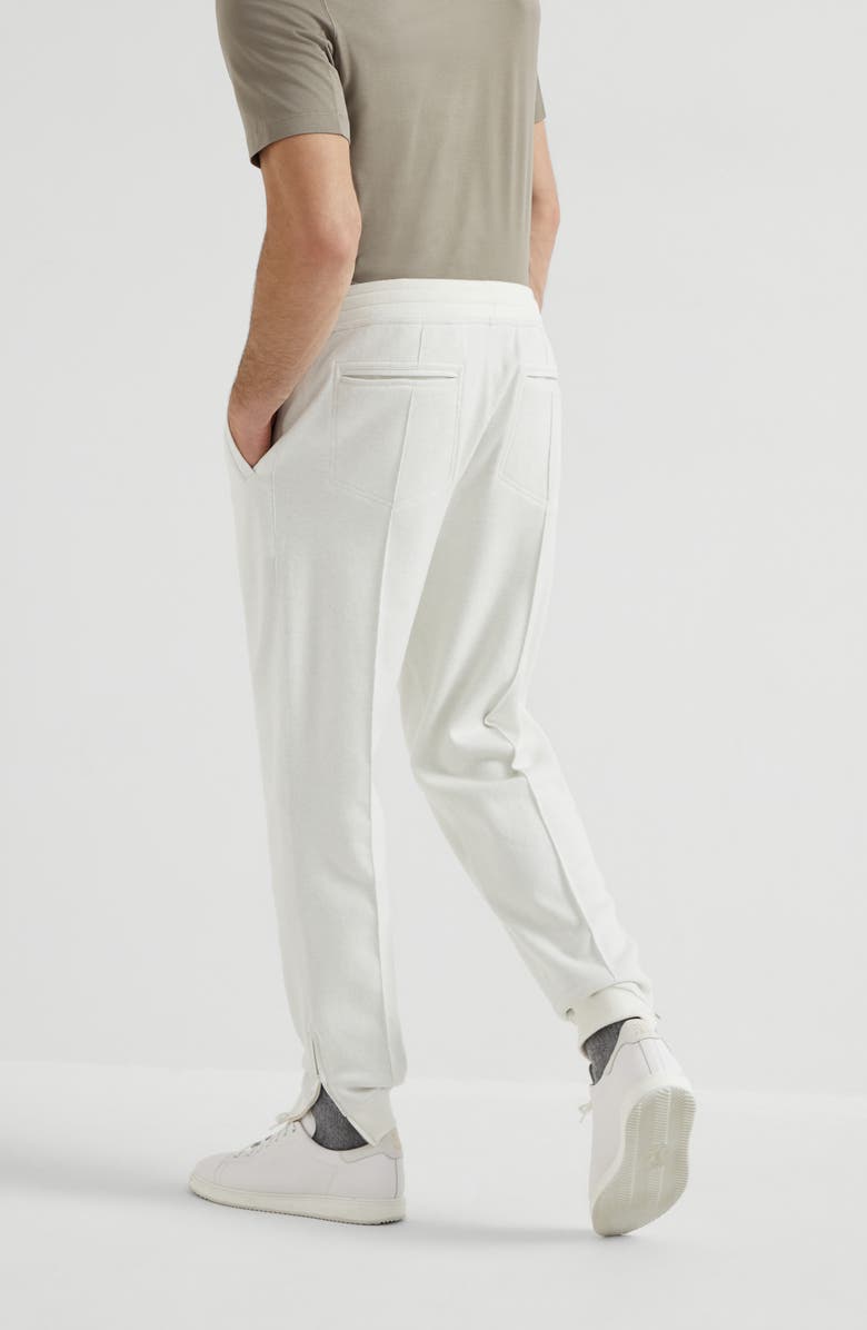 Brunello Cucinelli Trousers with crête, Alternate, color, Off-White