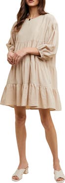 WISHLIST Tiered Cotton Babydoll Dress
