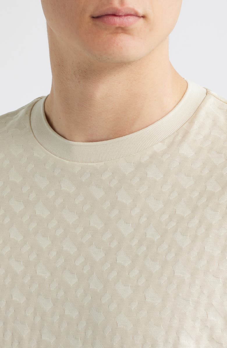 BOSS Thompson Logo Jacquard Cotton T-Shirt, Alternate, color, Open White