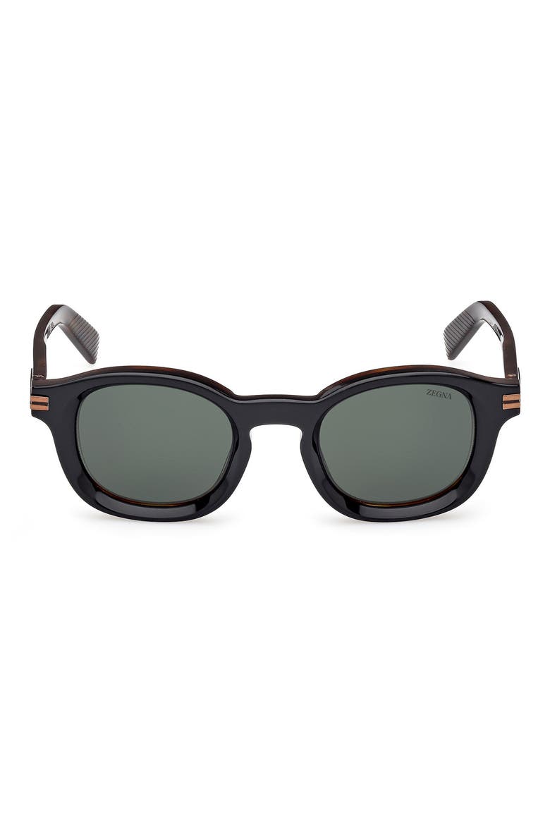 47mm Round Sunglasses, Main, color, SHINY TRANSPARENT BLACK