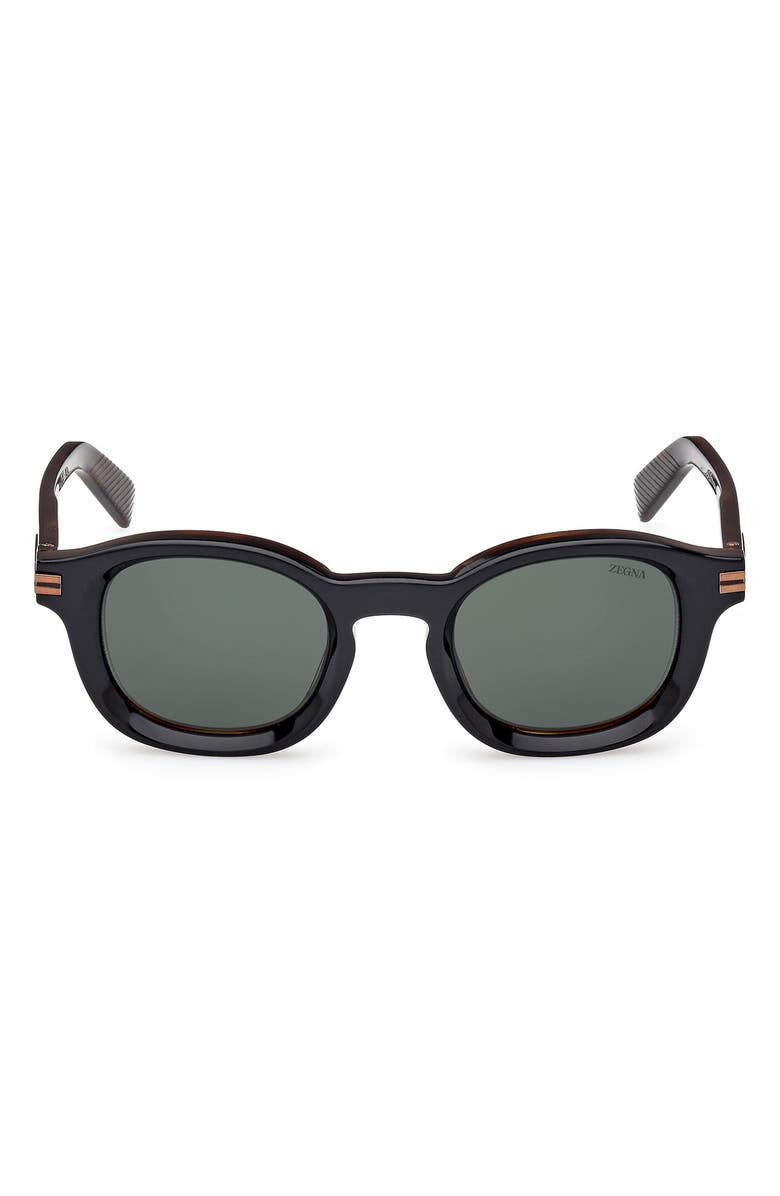 ZEGNA 47mm Round Sunglasses, Main, color, 