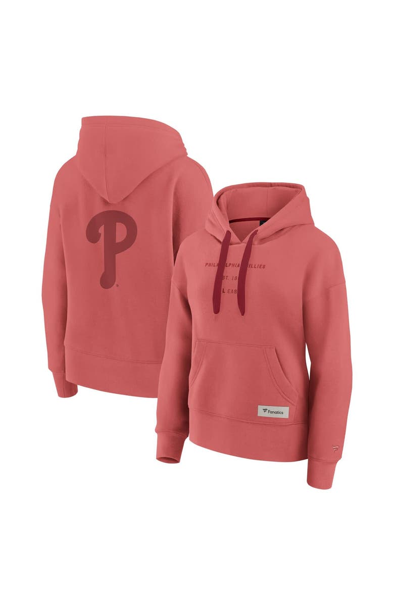 FANATICS Women's Fanatics Red Philadelphia Phillies Elements Future Ground Subtle Tonal Pullover Hoodie, Main, color, 