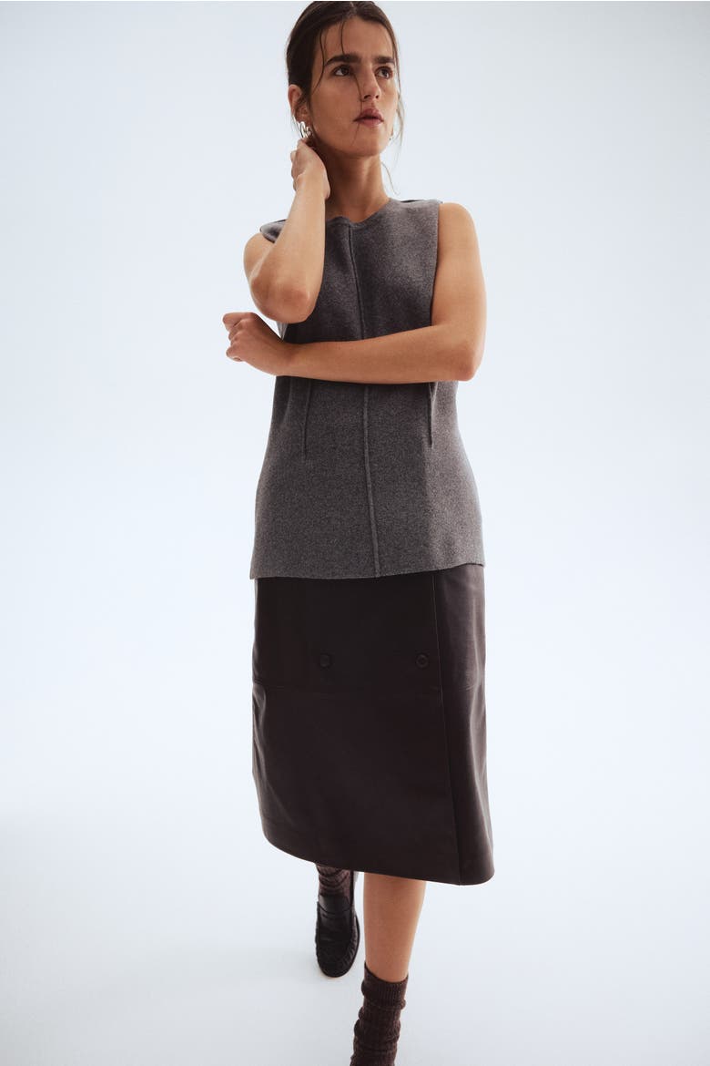 Wool-blend Top, Alternate, color, Gray melange