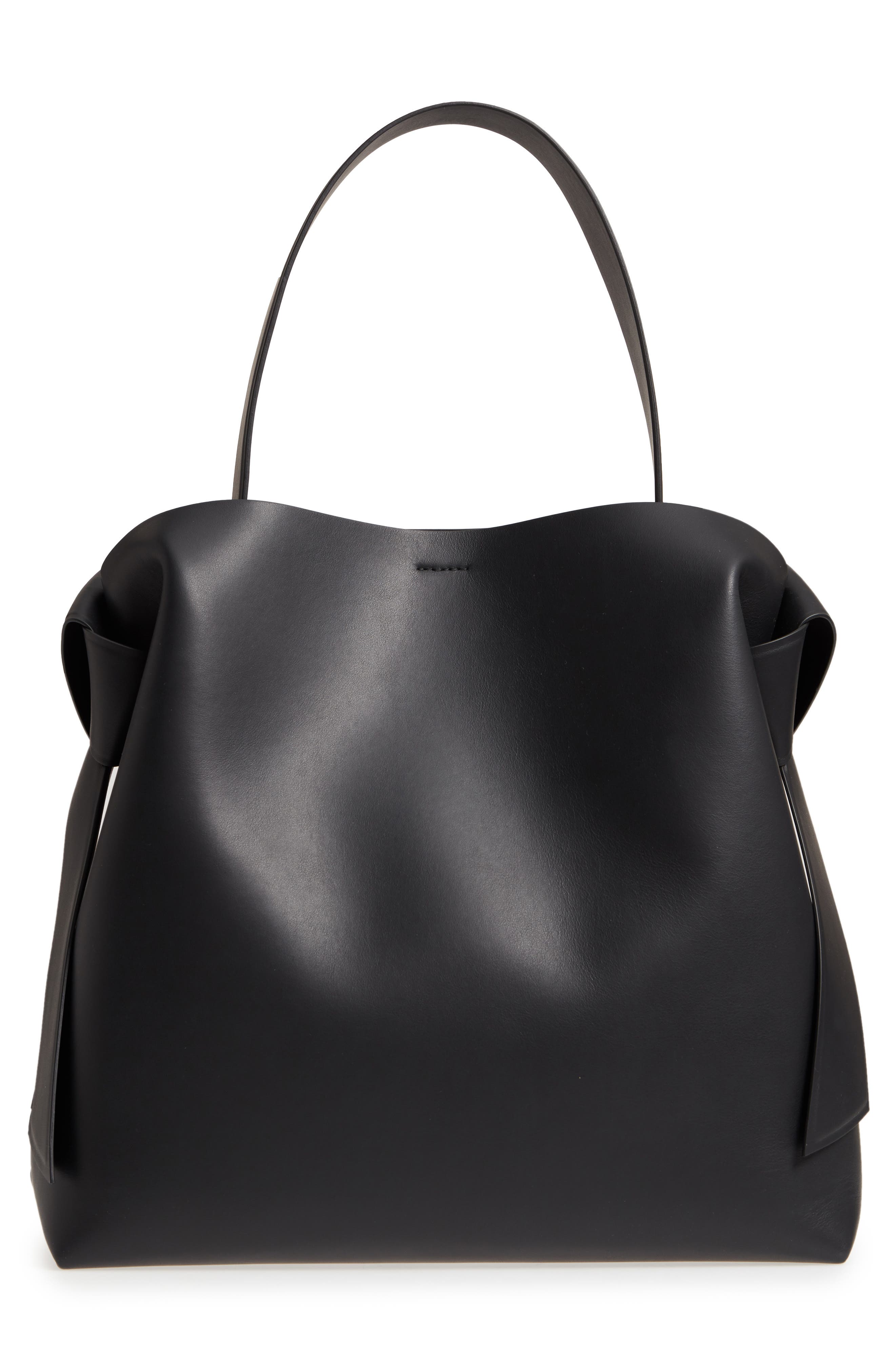 Musubi Leather Maxi Bag, Alternate, color, BLACKDNU
