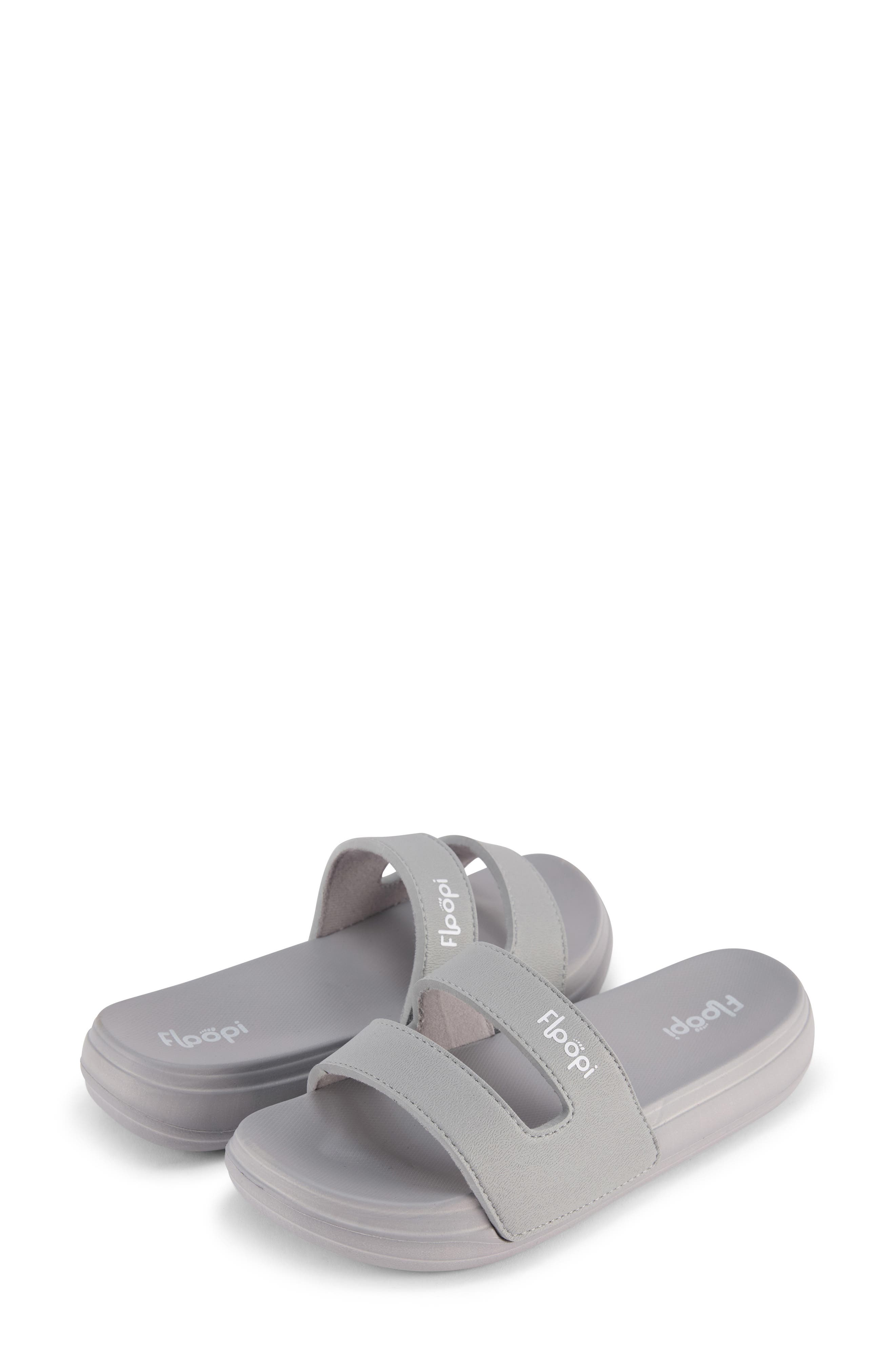 Double Band Slide Sandal, Alternate, color, GREY