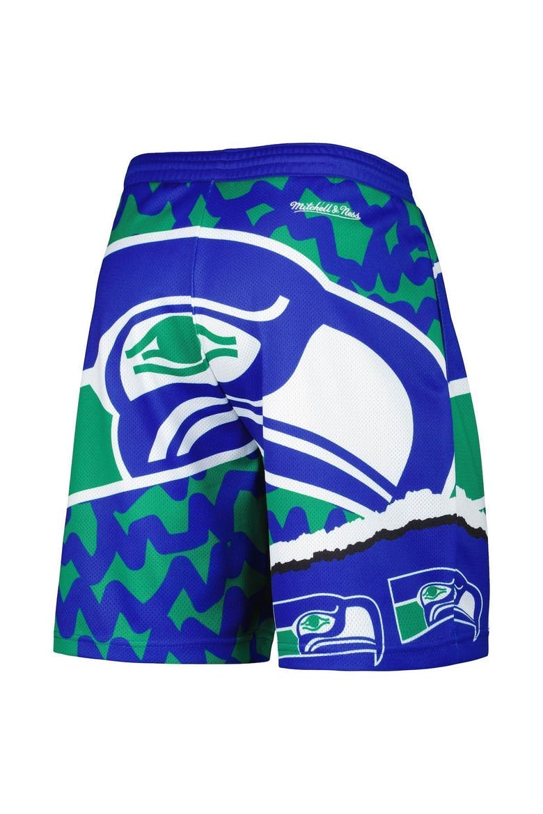 Men's Mitchell & Ness Royal Seattle Seahawks Jumbotron 2.0 Sublimated Shorts, Alternate, color, Royal