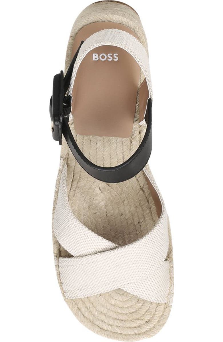 BOSS Machica Espadrille Ankle Strap Platform Wedge Sandal, Alternate, color, Natural