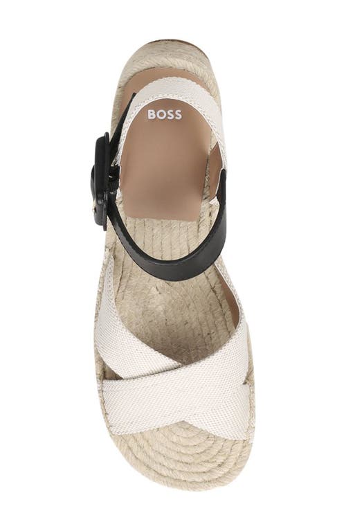 Hugo Boss Boss Machica Espadrille Ankle Strap Platform Wedge Sandal