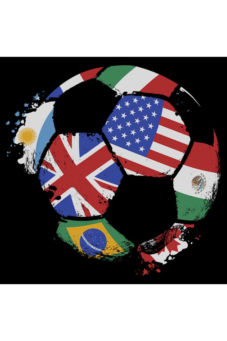 Boy's Lost Gods Country Flags Soccer Union  Graphic T-Shirt, Alternate, color, Black