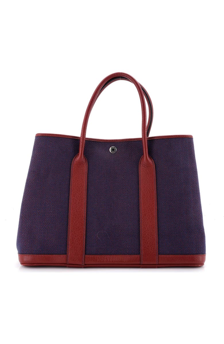 Pre-Owned Hermes Garden Party Tote Toile and Leather 36, Main, color, Bleu Saphir