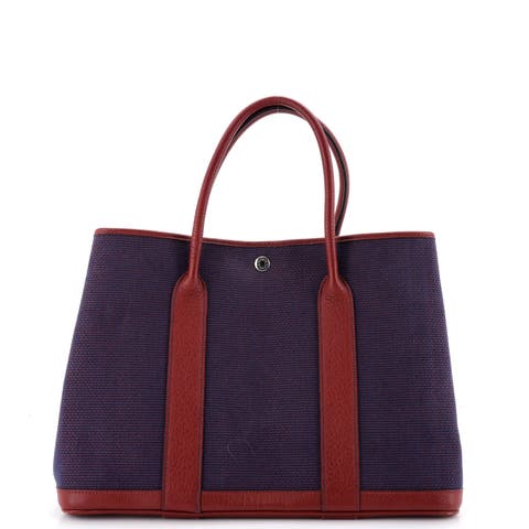 Garden Party Tote Toile and Leather 36