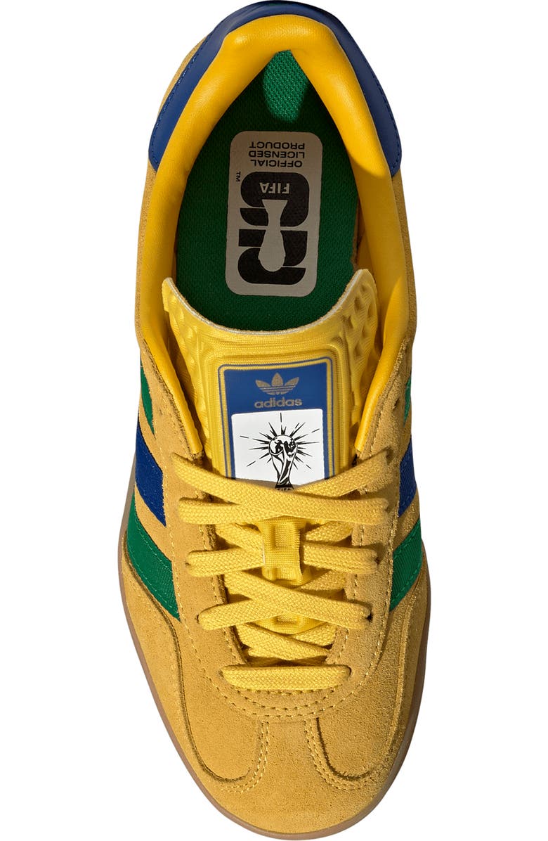 adidas x FIFA Kids' Gazelle Indoor Sneaker, Alternate, color, Yellow/ Royal/ Green