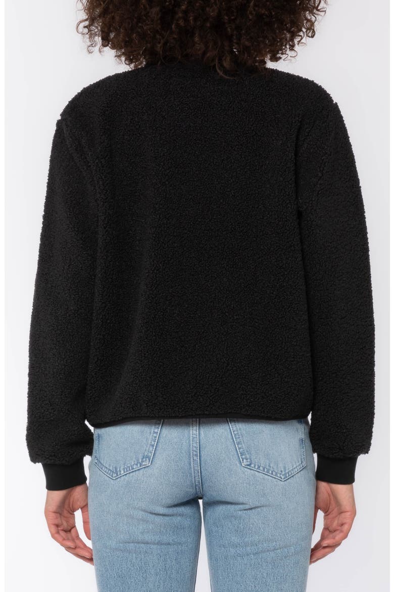 Saint Fleece Bomber Jacket, Alternate, color, BLACK