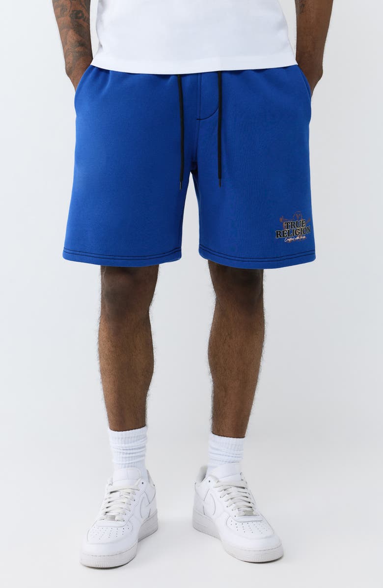 True Religion Buddha Contrast Fleece Shorts, Main, color,