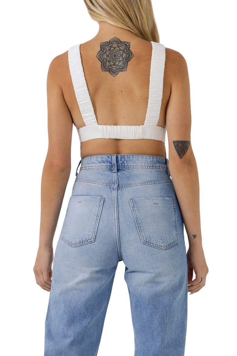 Open Elastic Back Crop Tank, Alternate, color, IVORY