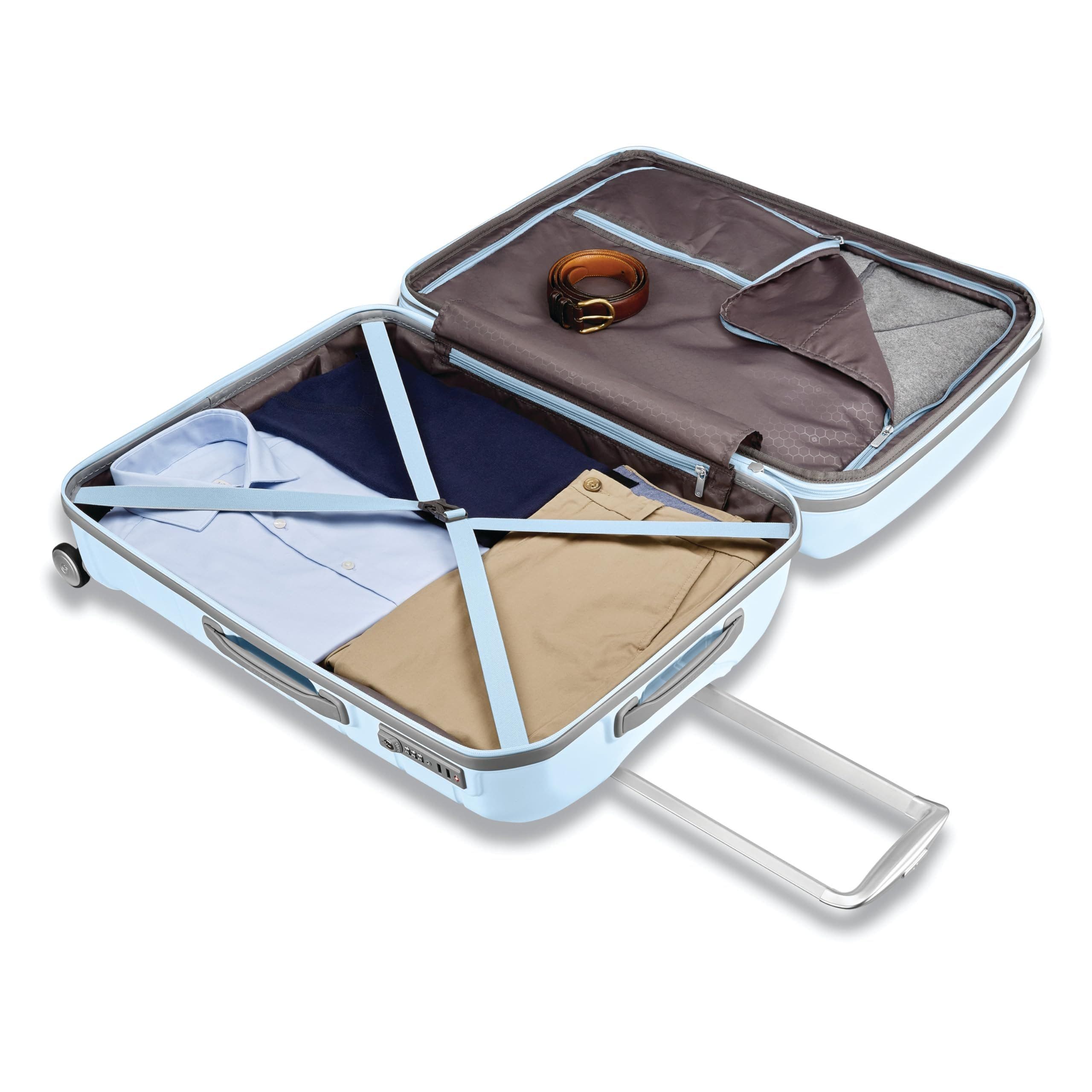 Samsonite Freeform Hardside Expandable 24" Checked Spinner, Alternate, color, Sky Blue