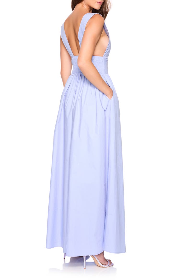 Cutout Detail Cotton Poplin Maxi Dress, Alternate, color, FROSTY