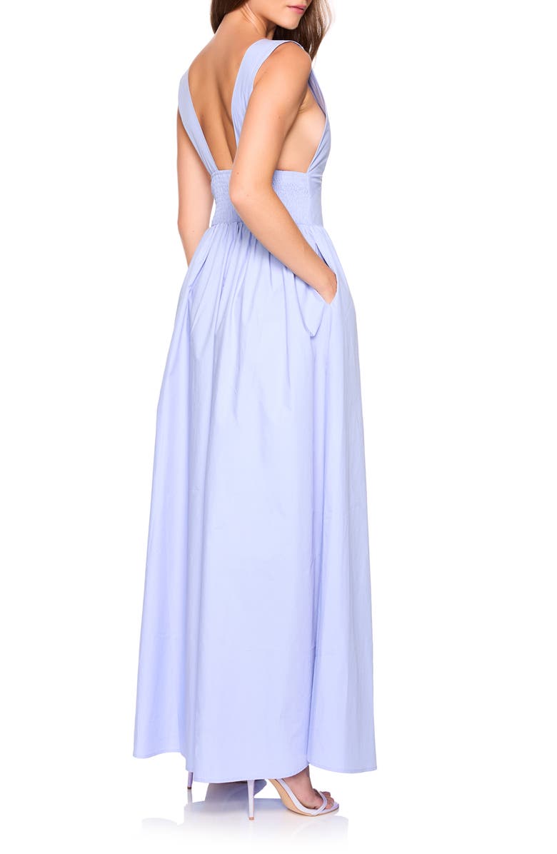 Susana Monaco Cutout Detail Cotton Poplin Maxi Dress, Alternate, color, 