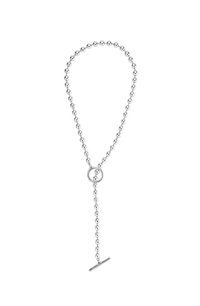 UNODE50 Long Link Bead Necklace, Main, color, Silver