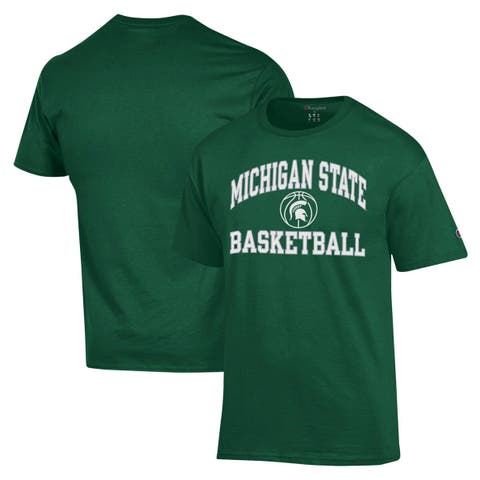 Men's Champion Green Michigan State Spartans Basketball Icon T-Shirt