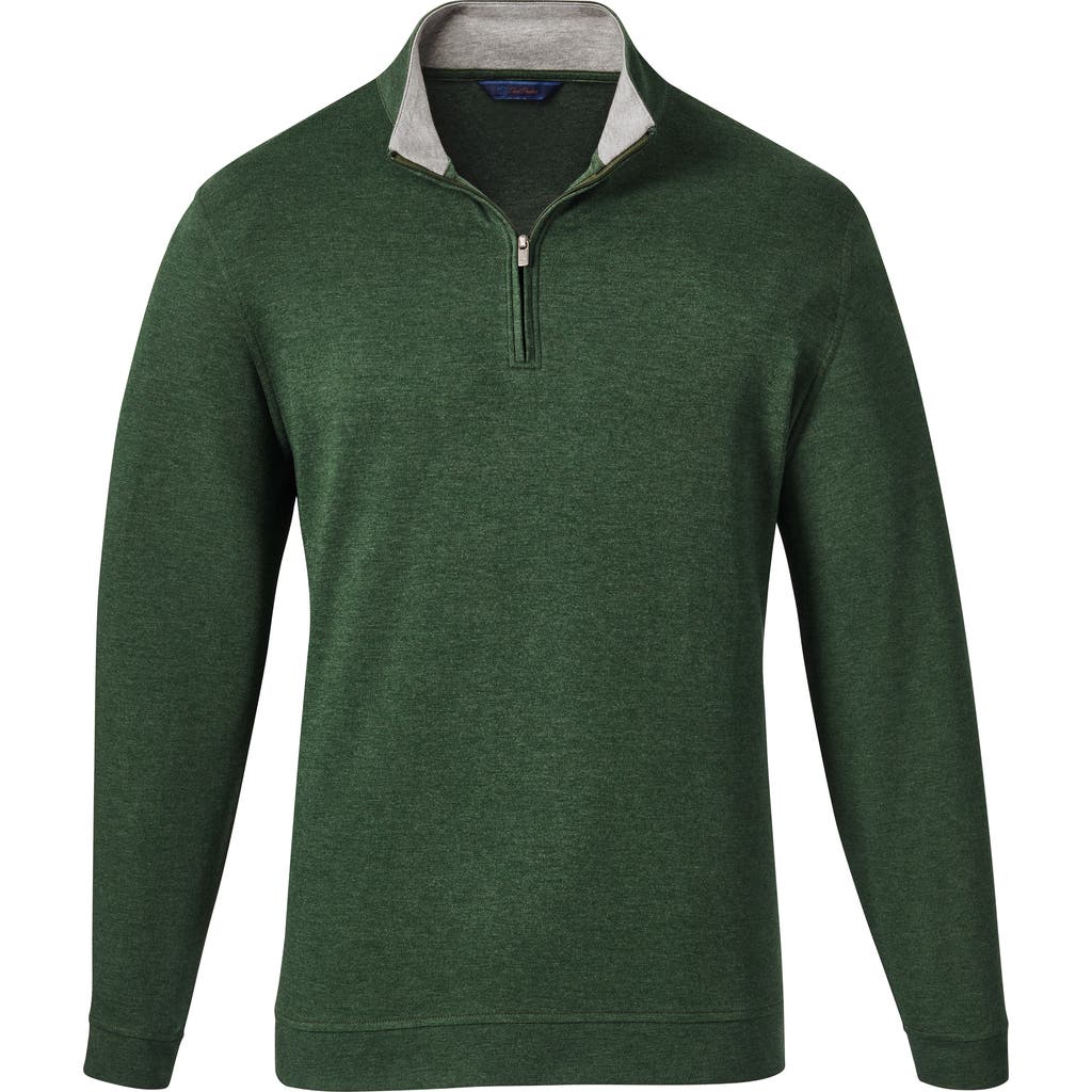 David Donahue Quarter Zip Pullover In Green