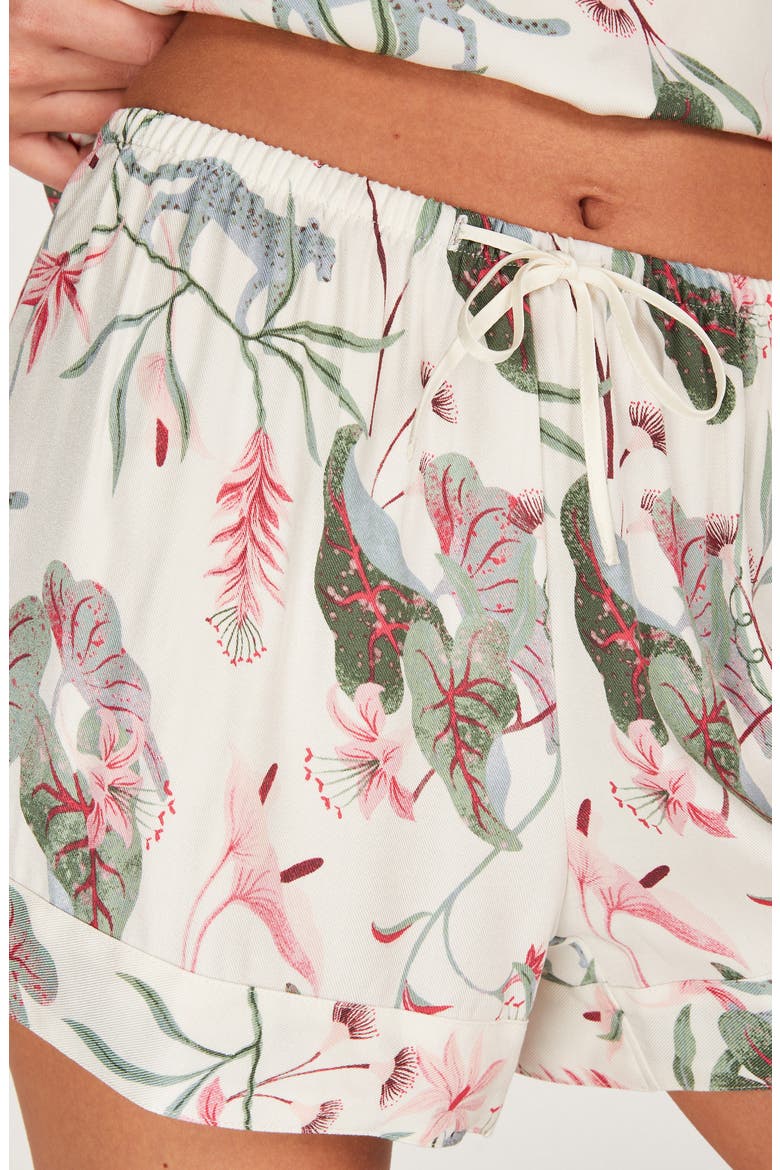 Cheetah Pajama Shorts, Alternate, color, SNOW WHITE