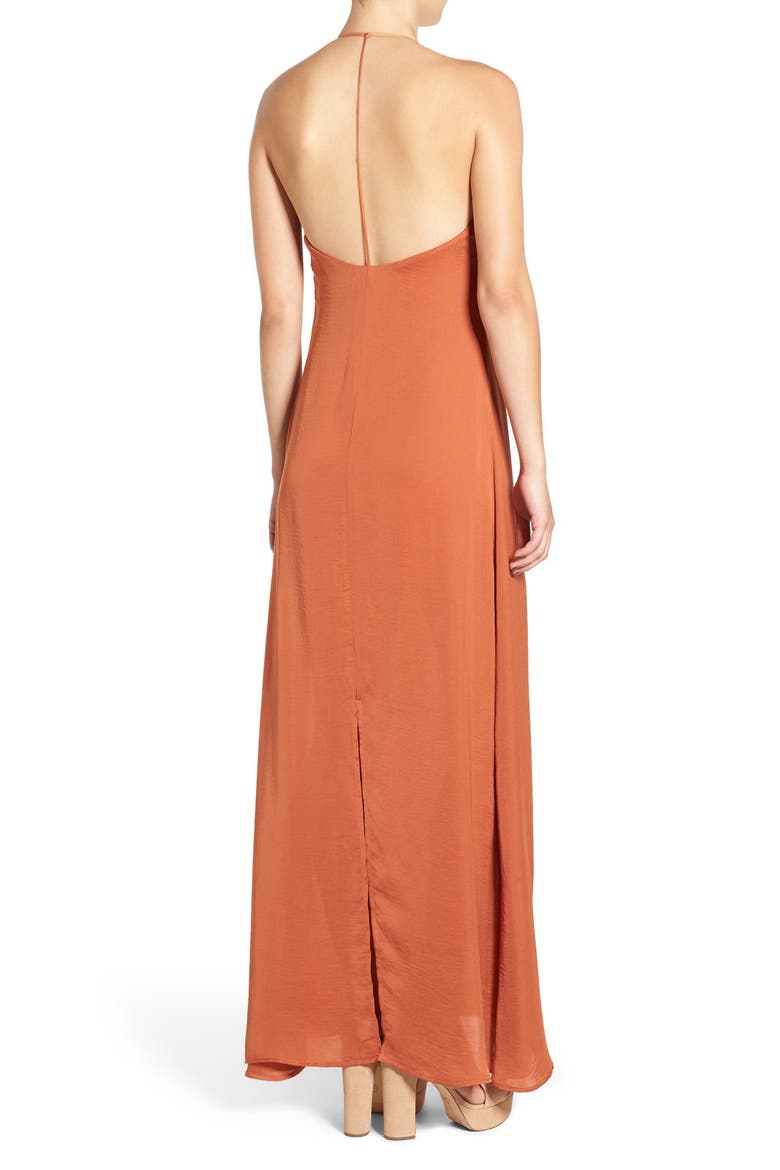 T-Back Maxi Slipdress, Alternate, color, RUST